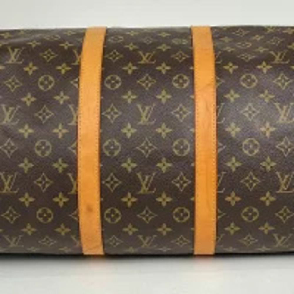 Louis Vuitton Travel Brown Handbag Bag Monogram Boston Keepall Business Brown